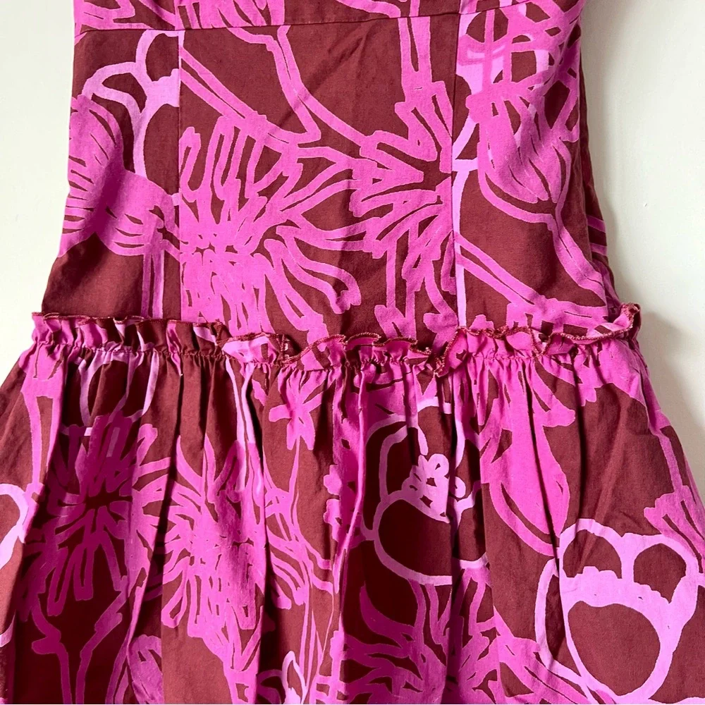 ANTHROPOLOGIE MARIMEKKO Floral Ruffled Drop Waist Strapless Dress—SZ. 4